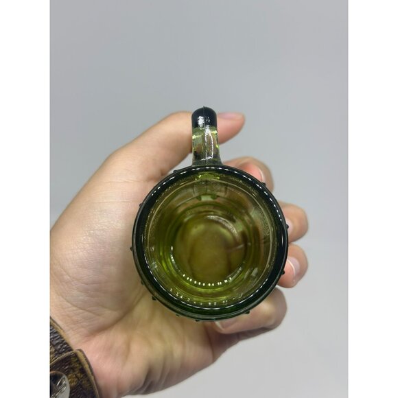 VTG Green Glass Mini Beer Barrel Mug – 2.25" Shot Glass / Toothpick Holder - Picture 4 of 5